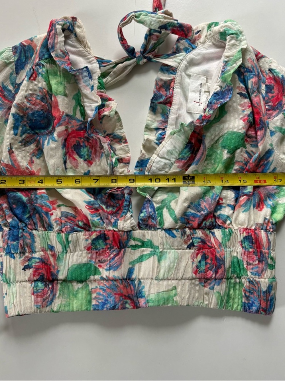 Anthropologie Floral Crop Top Small - Picture 5 of 9
